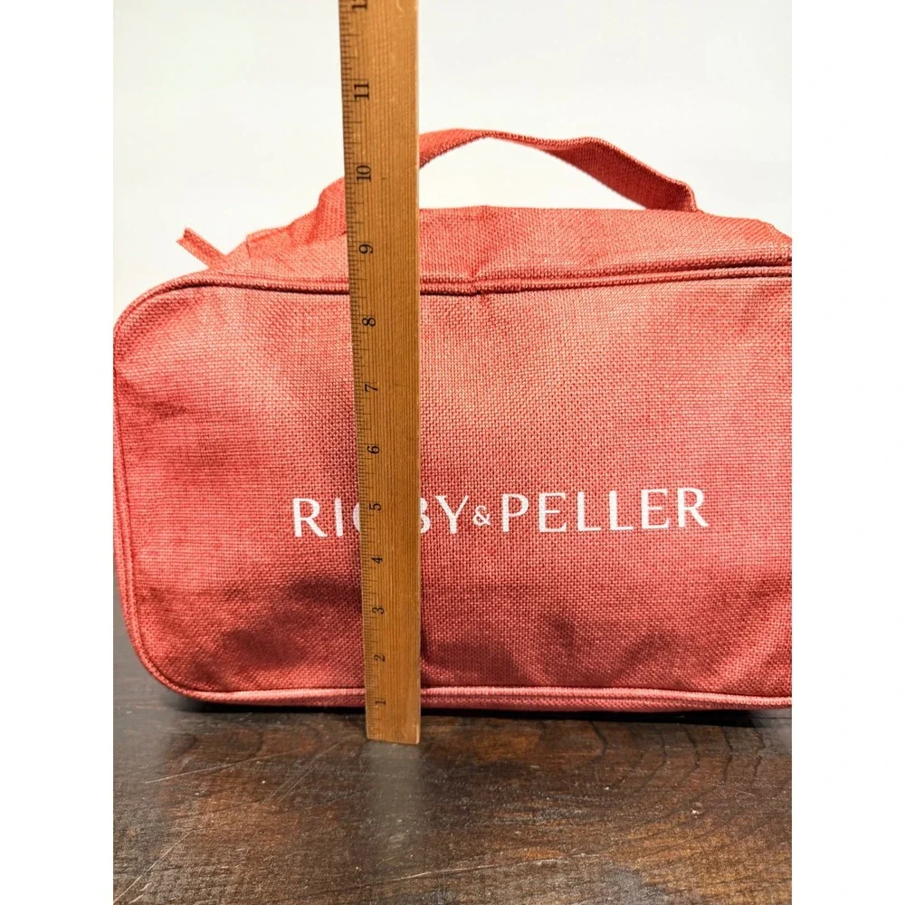 Rigby‎ and Peller Red Canvas Travel Toiletry Makeup Bag Organizer Pouch